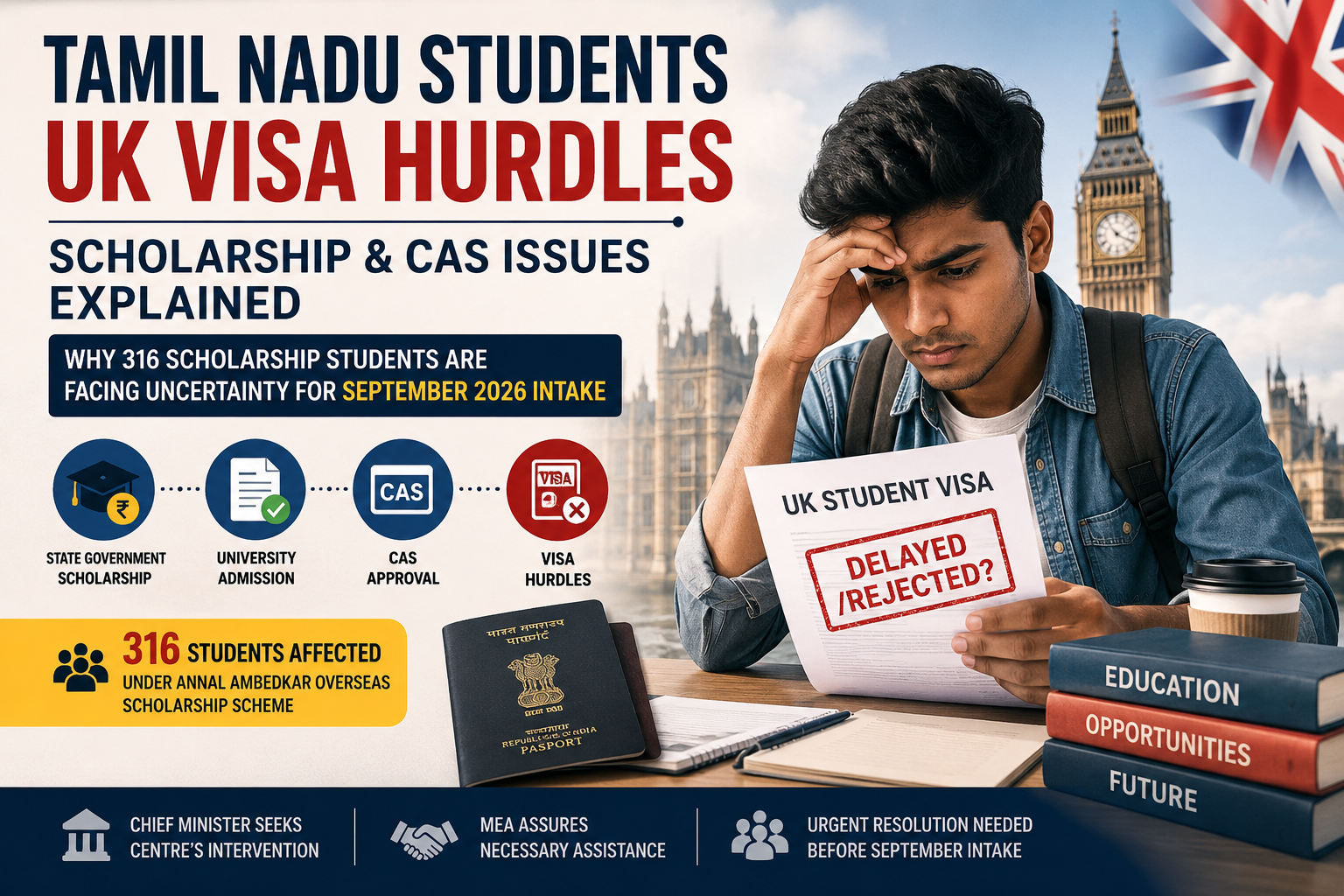 Tamil Nadu CM Vijay Seeks Centre’s Intervention Over UK Visa Hurdles Faced by Overseas Scholarship Students