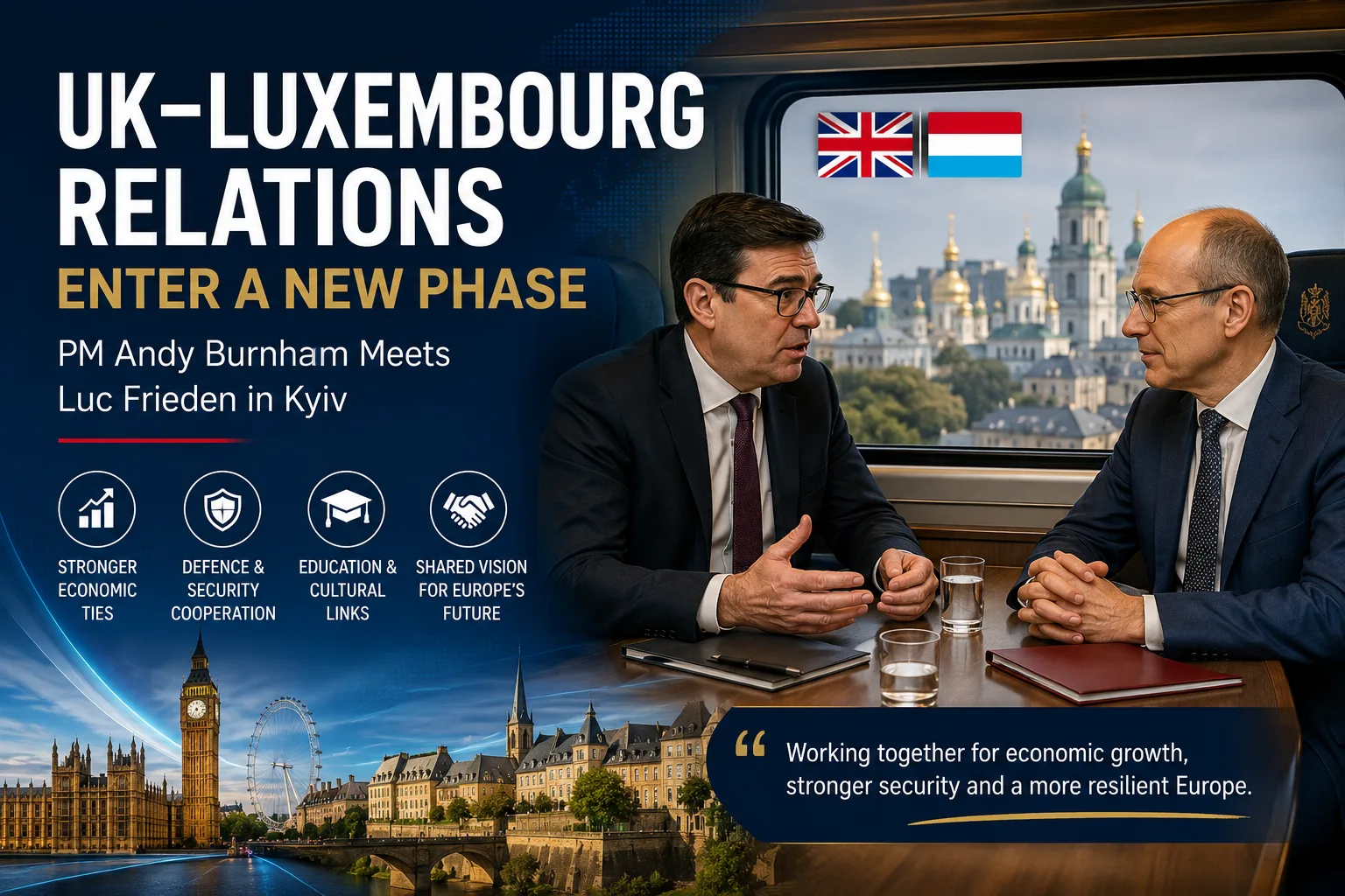 UK–Luxembourg Relations Enter a New Phase as PM Andy Burnham Meets Luc Frieden in Kyiv