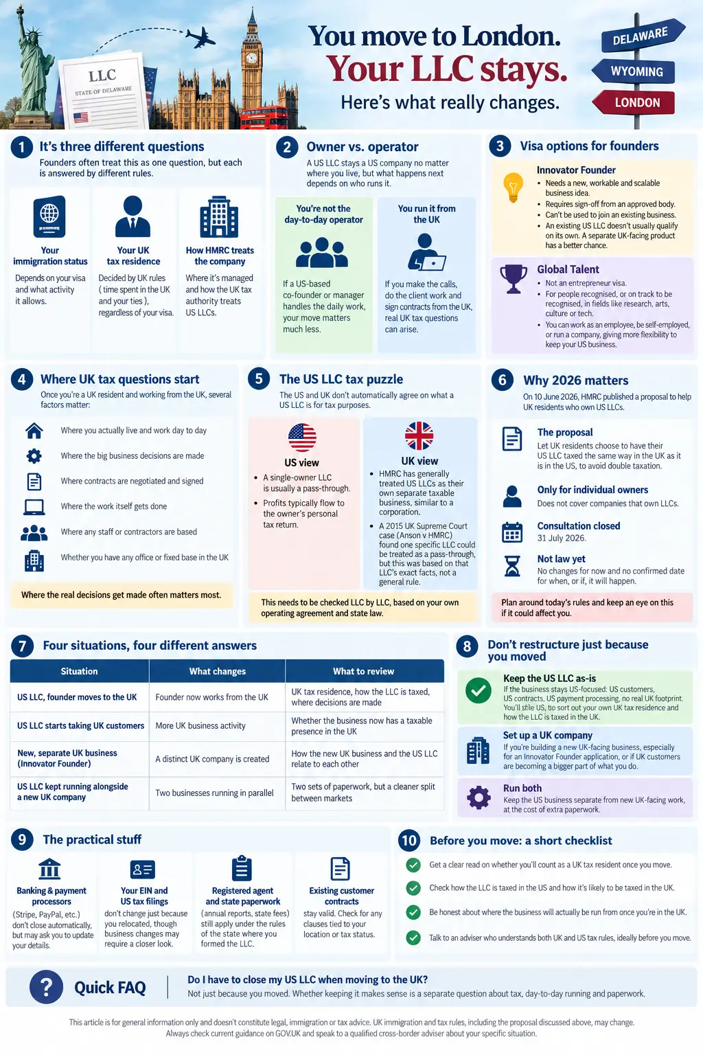 Moving to the UK on an Innovator Founderor Global Talent Visa What Happens toYour US LLC